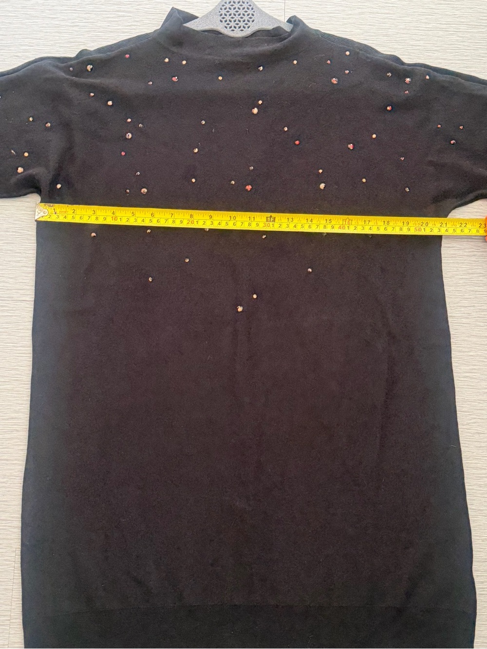 NIC+ZOE Twinkle Vital Rhinestone Sweater Mini Dress Black Petite Small PS - Picture 6 of 12